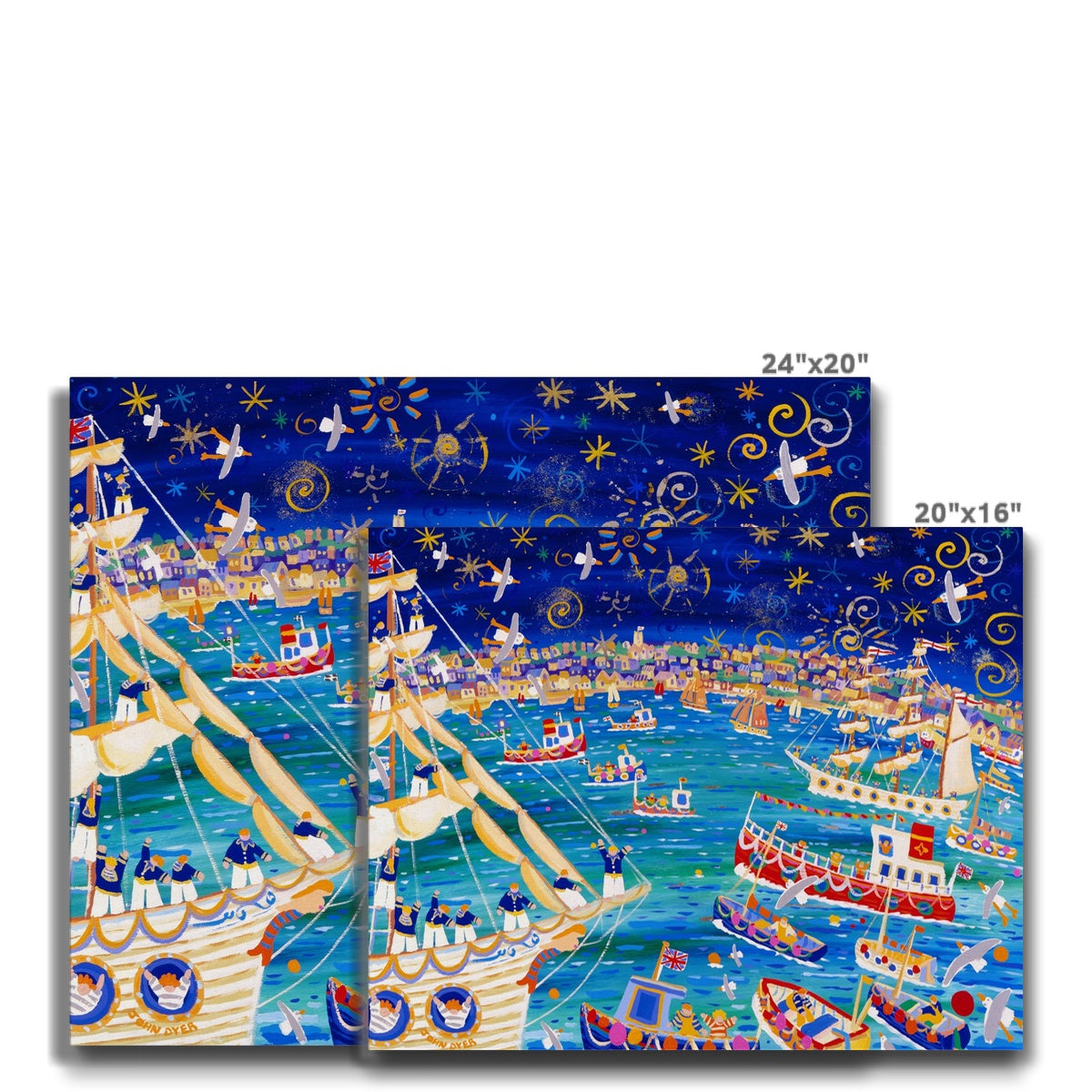 Tall Ships and Small Ships 1998. Canvas Art Print by John Dyer