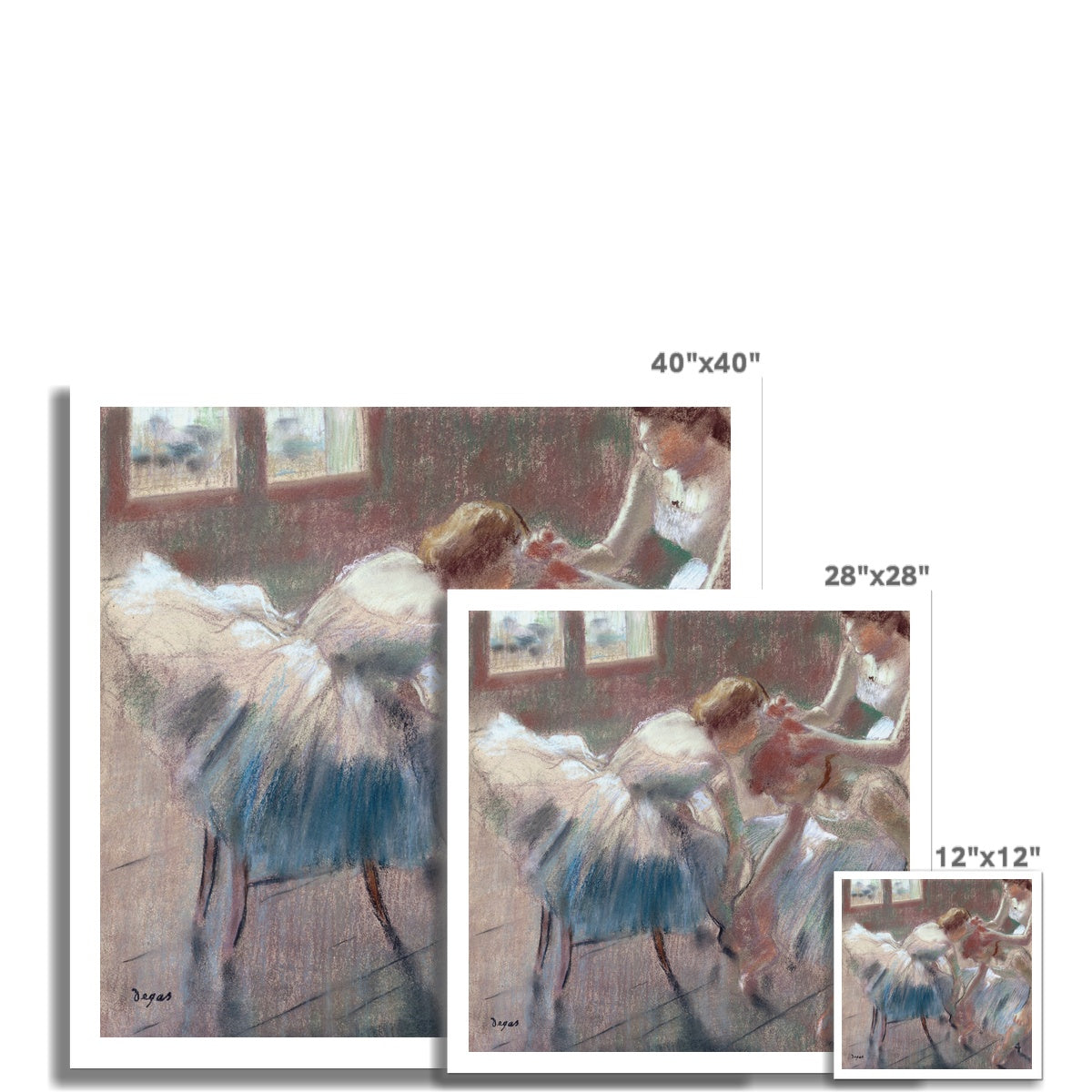 &#39;Three Dancers Preparing for Class&#39; by Edgar Degas. Open Edition Fine Art Print. Historic Art