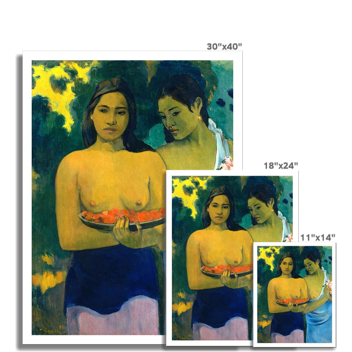 &#39;Two Tahitian Women, by Paul Gauguin. Open Edition Fine Art Print. Historic Art
