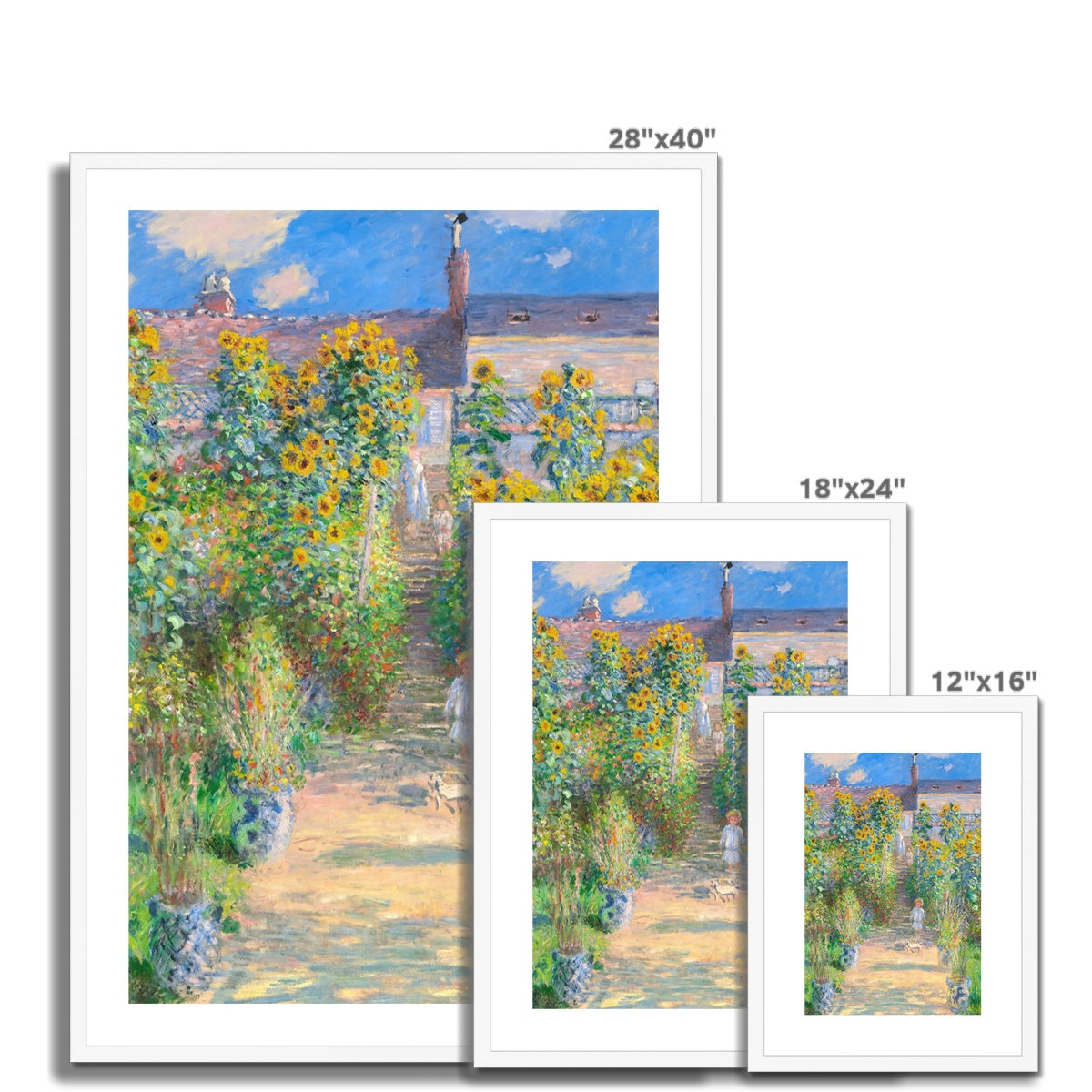 Claude Monet Framed Open Edition Art Print. &#39;The Artist&#39;s Garden at Vétheuil&#39;. Art Gallery Historic Art
