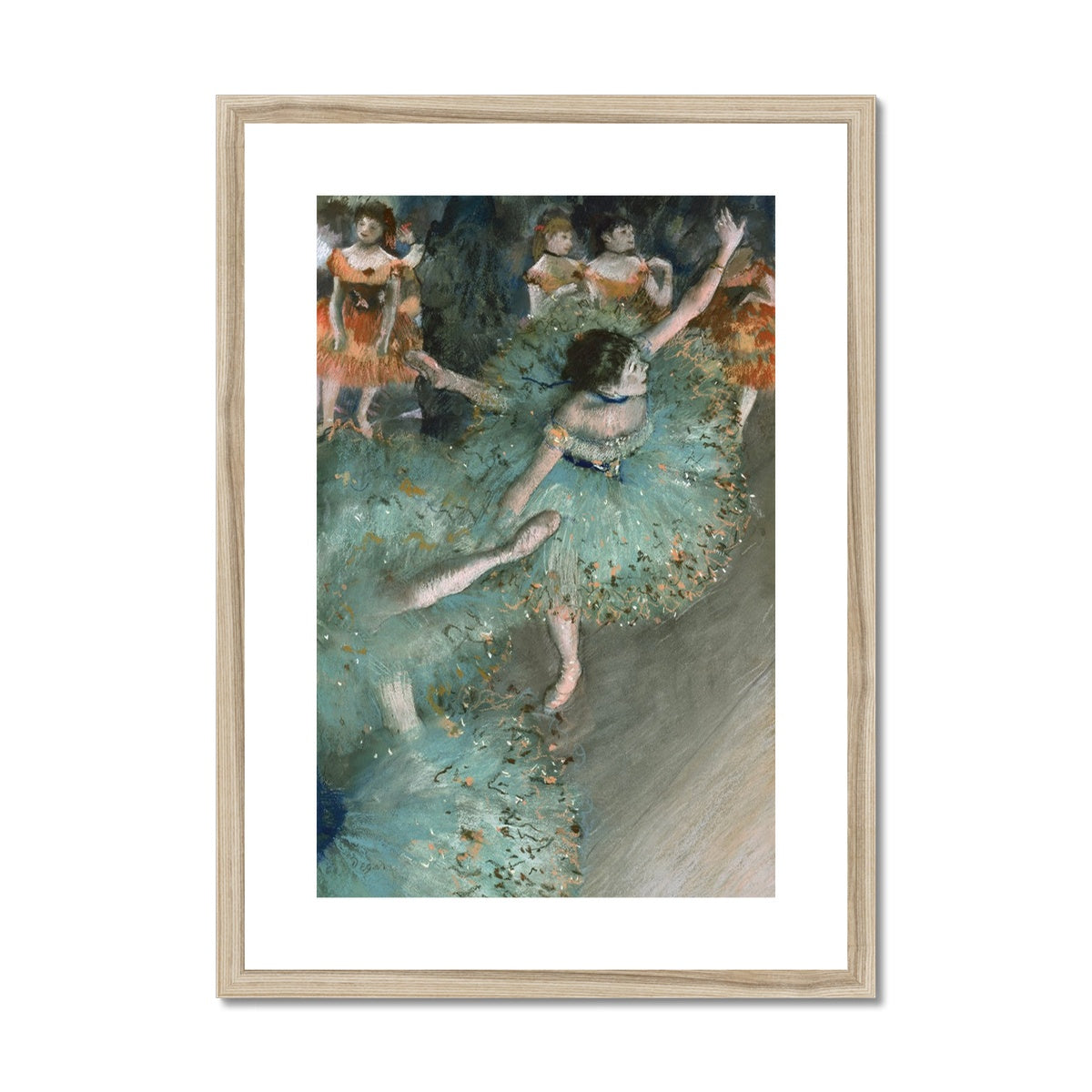 Swaying Dancer (Dancer in Green) by Edgar Degas. Framed Open Edition Fine Art Print. Historic Art
