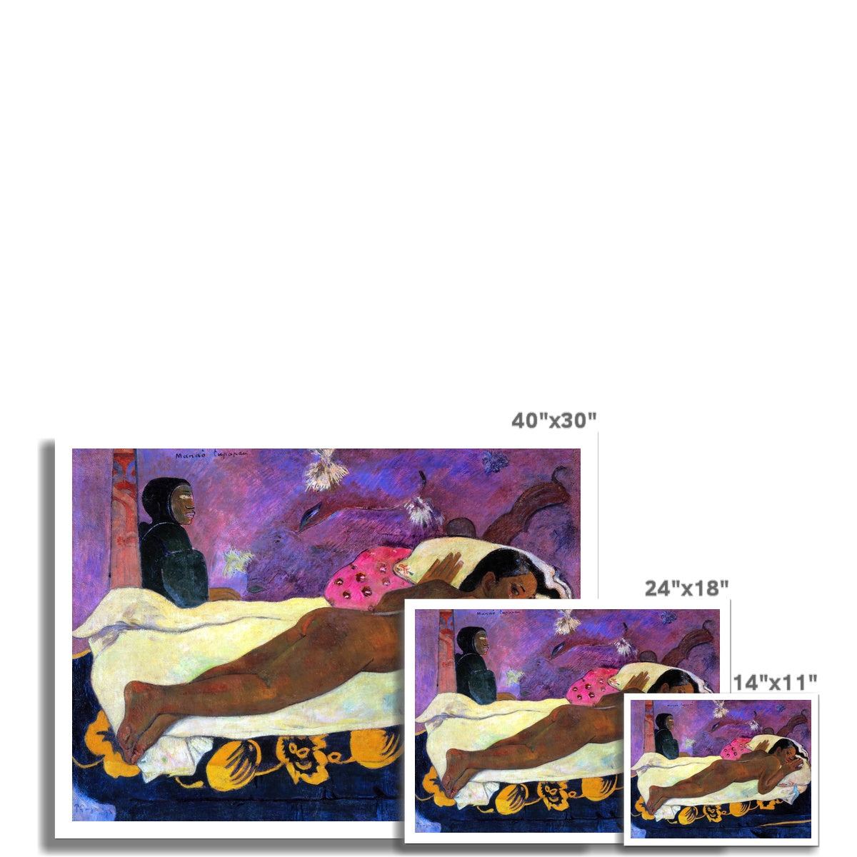 'Manao Tupapau', Spirit of the Dead by Paul Gauguin. Open Edition Fine Art Print. Art Gallery Historic Art