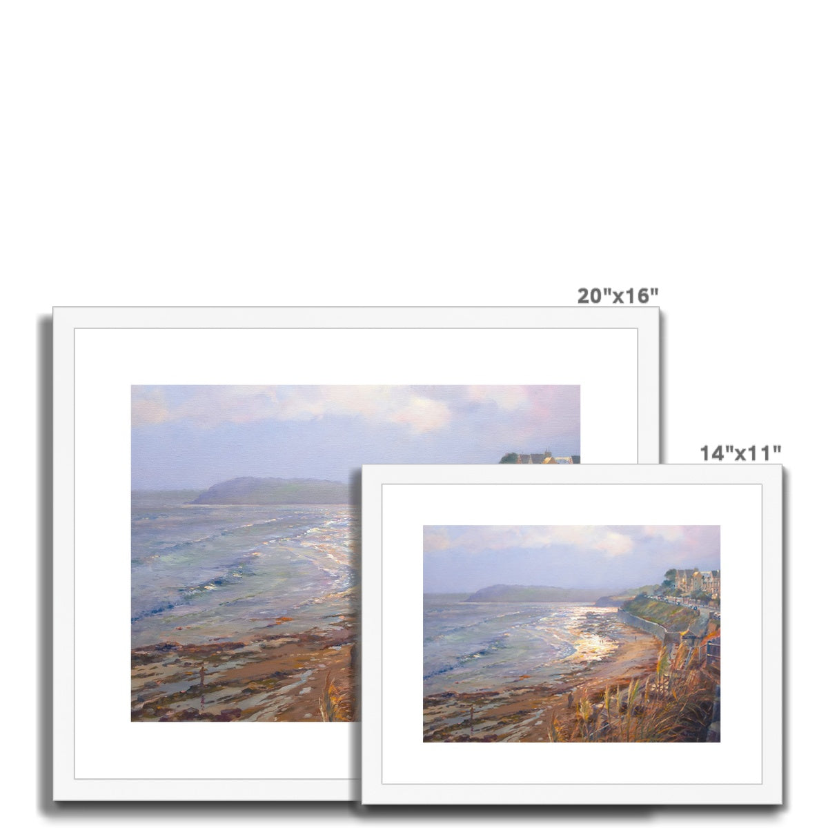 Ted Dyer Framed Open Edition Cornish Art Print. &#39;Warm Evening Light, Castle Beach&#39;. Cornwall Art Gallery
