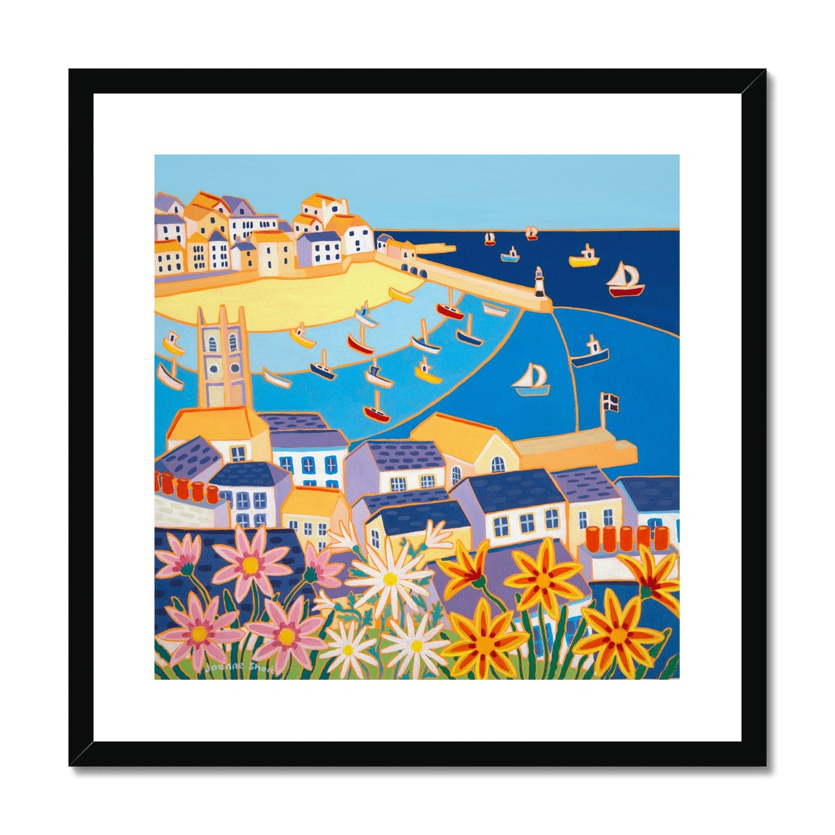 Joanne Short Framed Open Edition Cornish Art Print. 'Cornish Summer, St Ives'. Cornwall Art Gallery