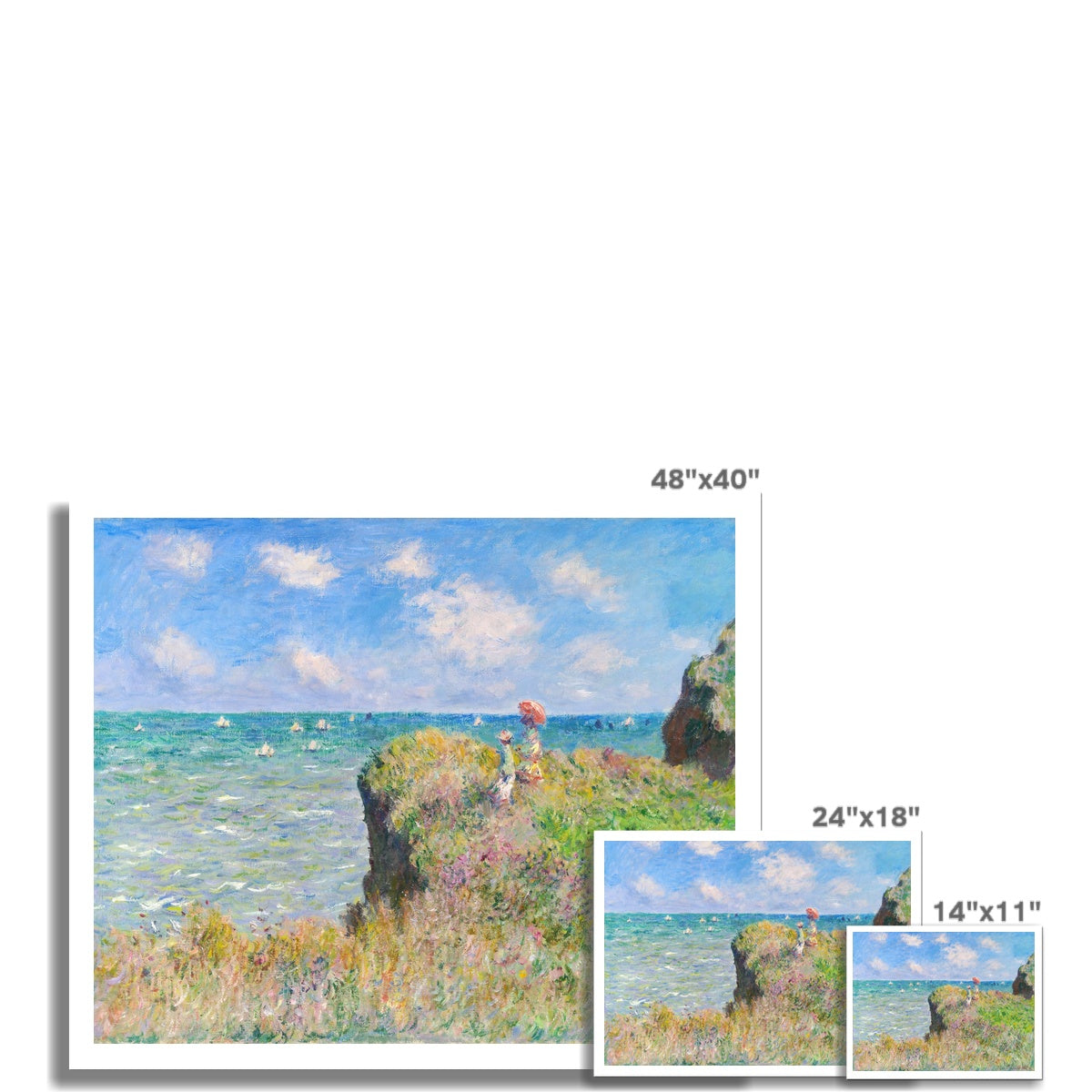 &#39;Cliff Walk at Pourville&#39; by Claude Monet. Open Edition Fine Art Print. Historic Art