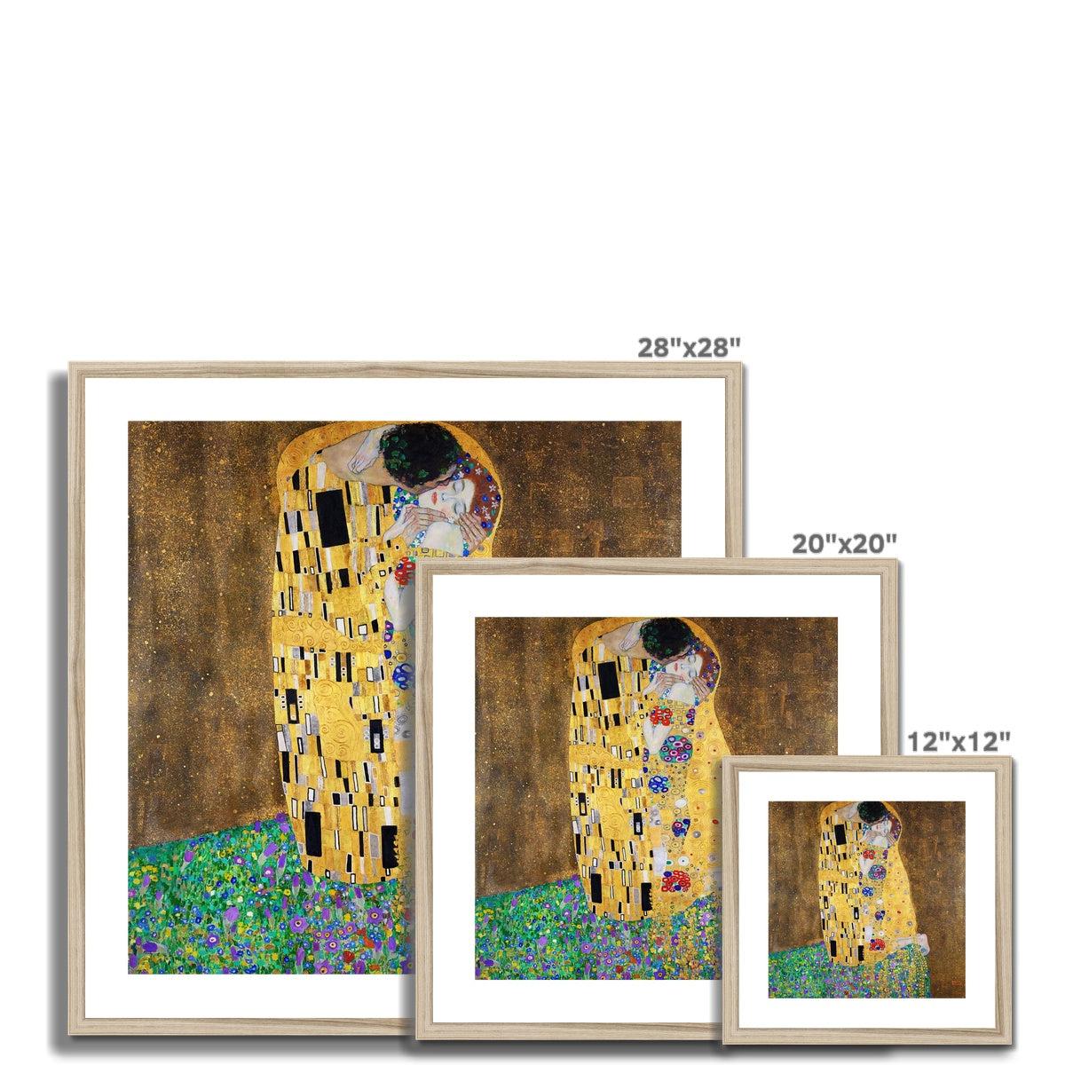 Gustav Klimt Framed Open Edition Art Print. &#39;The Kiss&#39;. Art Gallery Historic Art