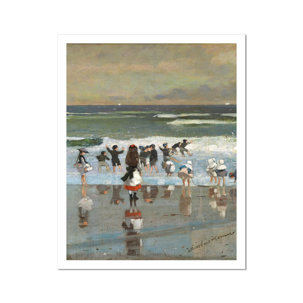 'Beach Scene' by Winslow Homer. Open Edition Fine Art Print. Art Gallery Historic Art