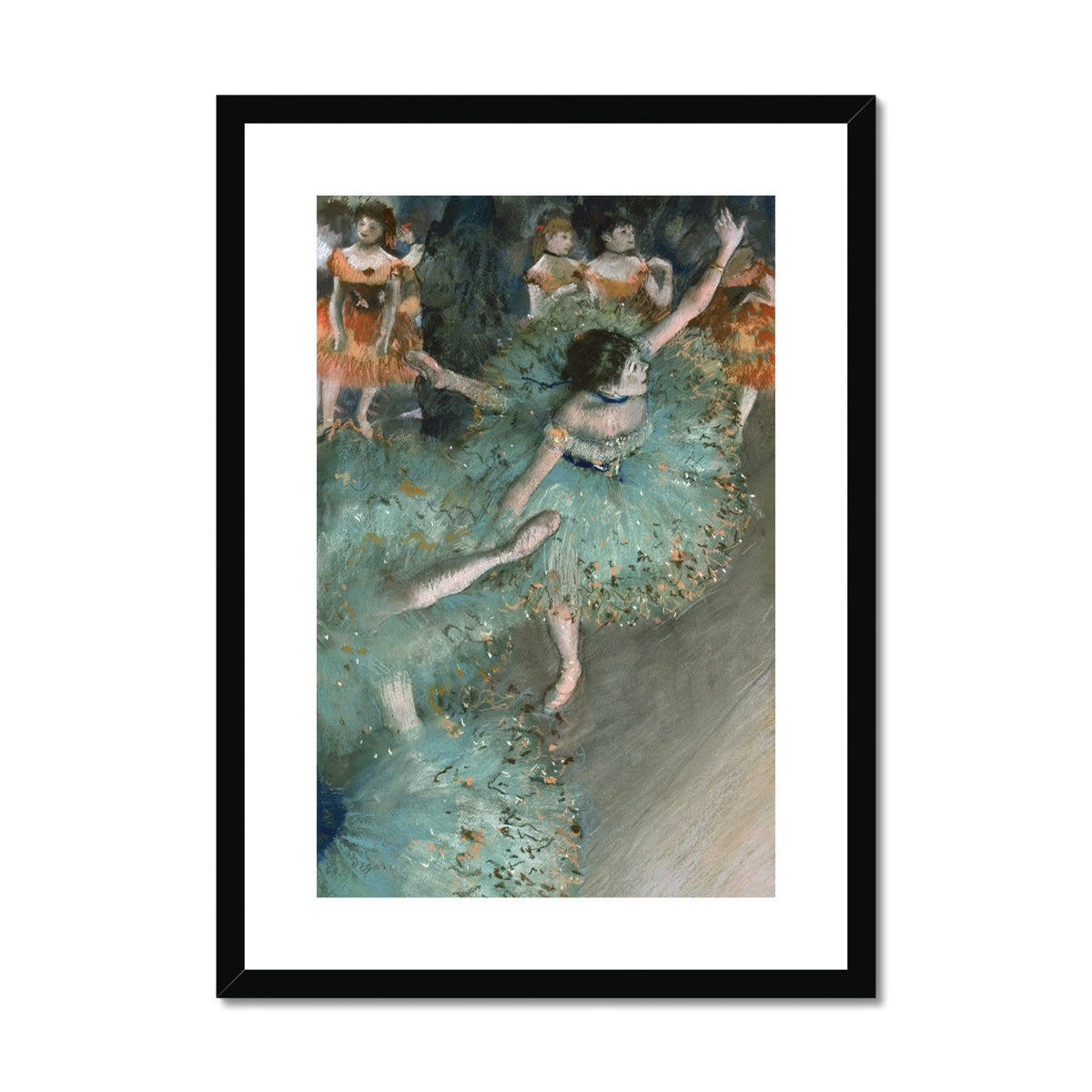 Swaying Dancer (Dancer in Green) by Edgar Degas. Framed Open Edition Fine Art Print. Historic Art