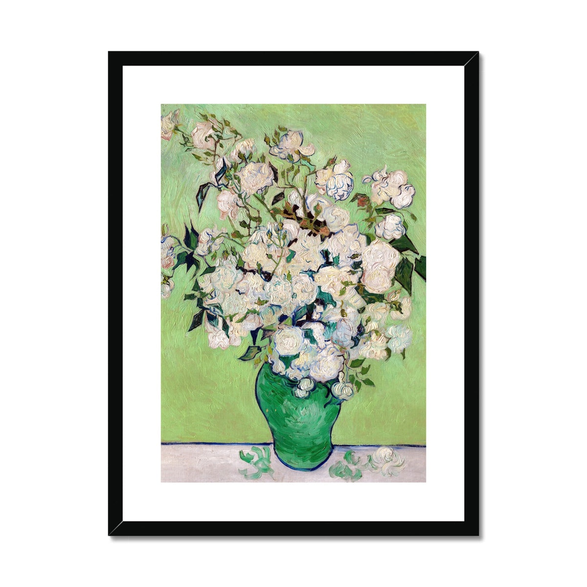 'Roses' Still Life by Vincent Van Gogh. Framed Open Edition Fine Art Print. Historic Art
