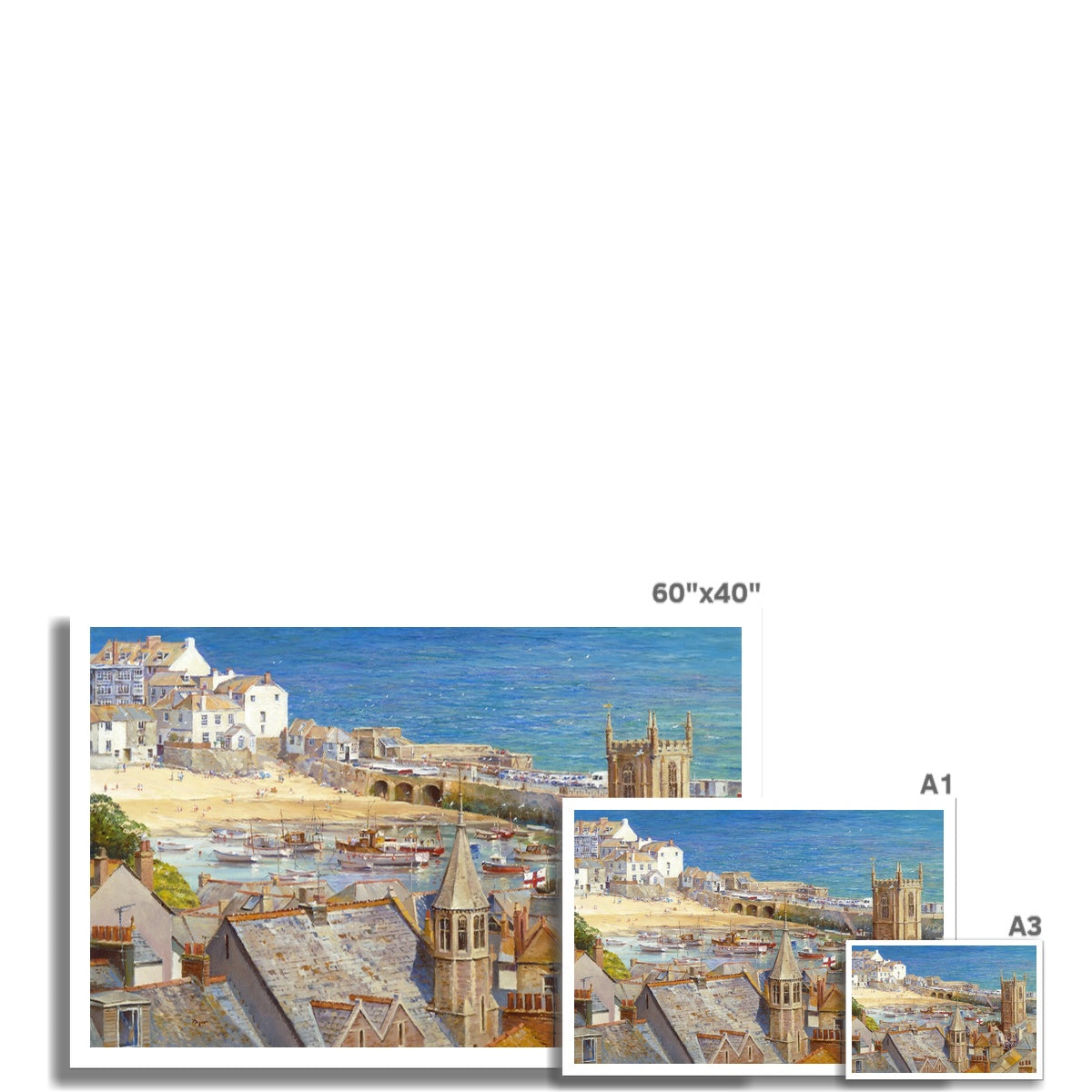 Ted Dyer Fine Art Print. Open Edition Cornish Art Print. 'The Royal Visit, St Ives'. Cornwall Art Gallery