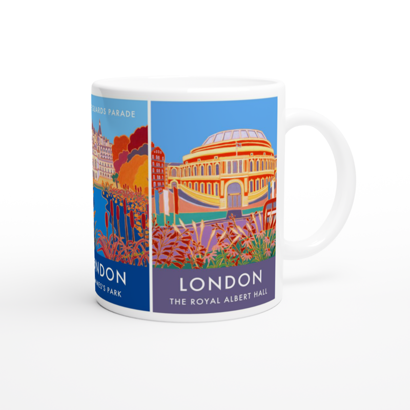 Joanne Short London Mug. St Paul&#39;s Cathedral, St James&#39;s Park, Horse Guards Parade, Royal Albert Hall