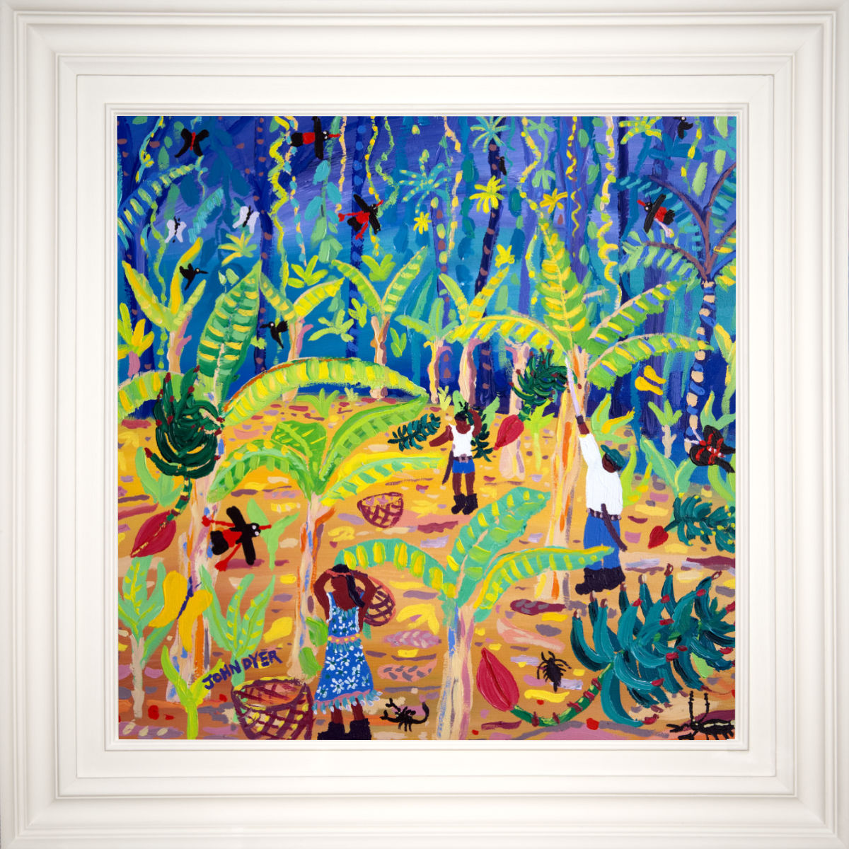 John Dyer Painting. 'Rainforest Banana Bonanza, Costa Rica'. Caribbean Art Gallery.