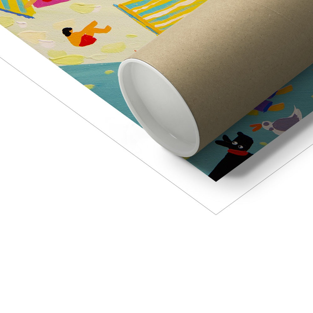 John Dyer Fine Art Print. Open Edition Cornish Art Print. 'Fun in the Harbour, Newquay'. Cornwall Art Gallery