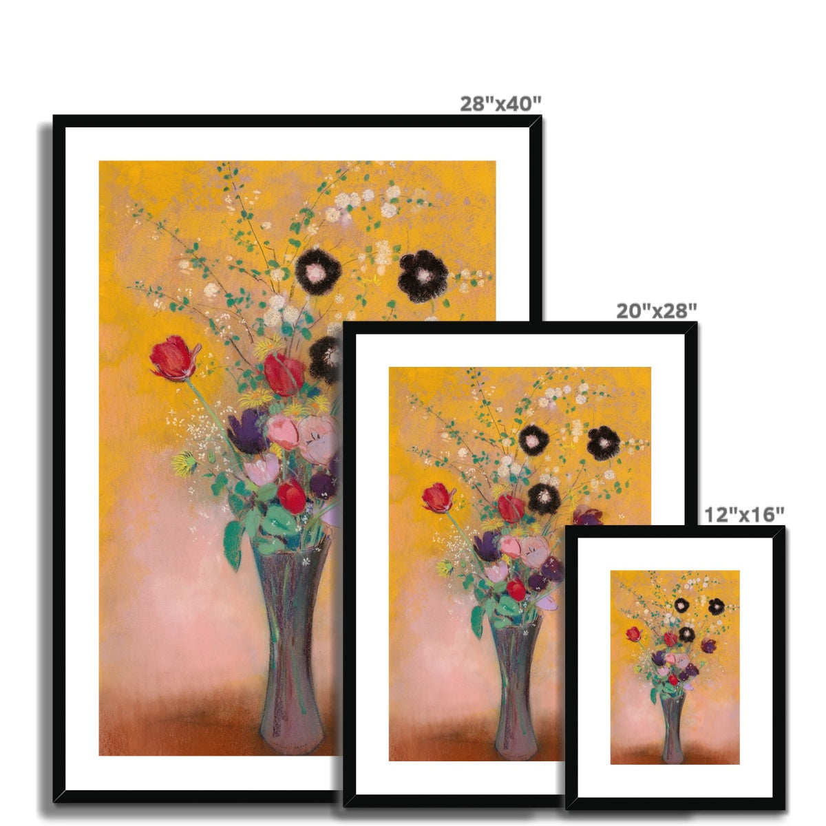 &#39;Vase of Flowers&#39;. Garden Flowers. Still Life by Odilon Redon. Framed Open Edition Fine Art Print. Historic Art
