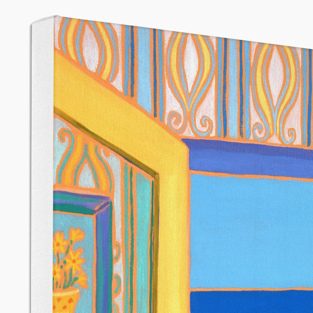 Summer Blooms, St Michael's Mount. Cornish Coastal Canvas Art Print by Joanne Short