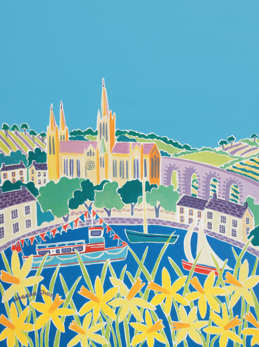 Signed Limited Edition Print by Cornish Artist Joanne Short. 'Blue Sky, Truro'. Cornwall Art Gallery Print