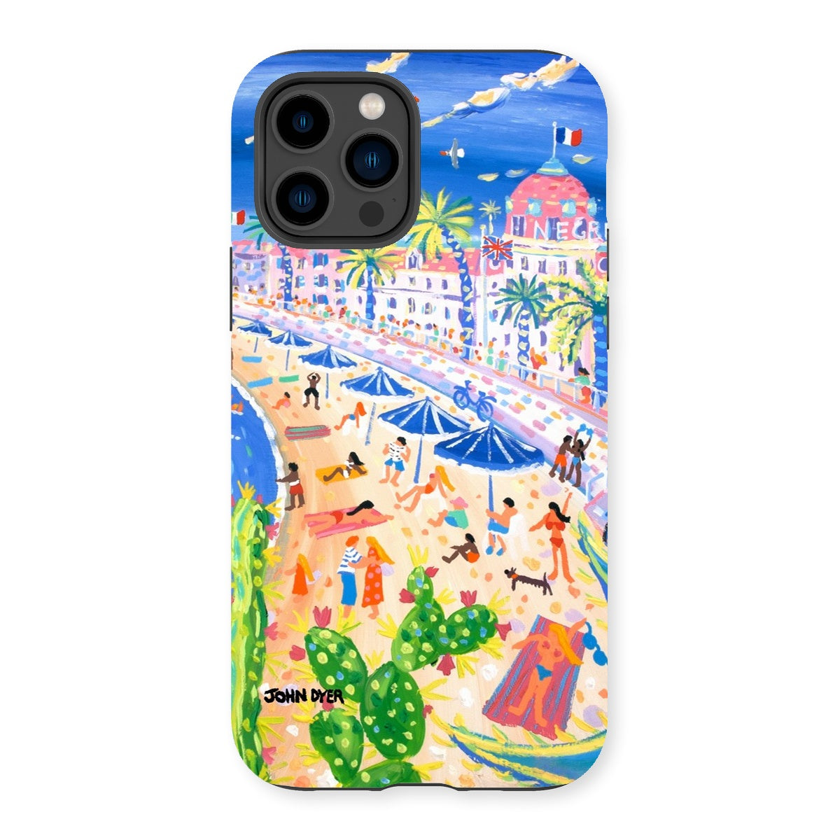 Tough Art iPhone Case. Nice Beach, Promenade des Anglais, France. Artist John Dyer. French Art Gallery