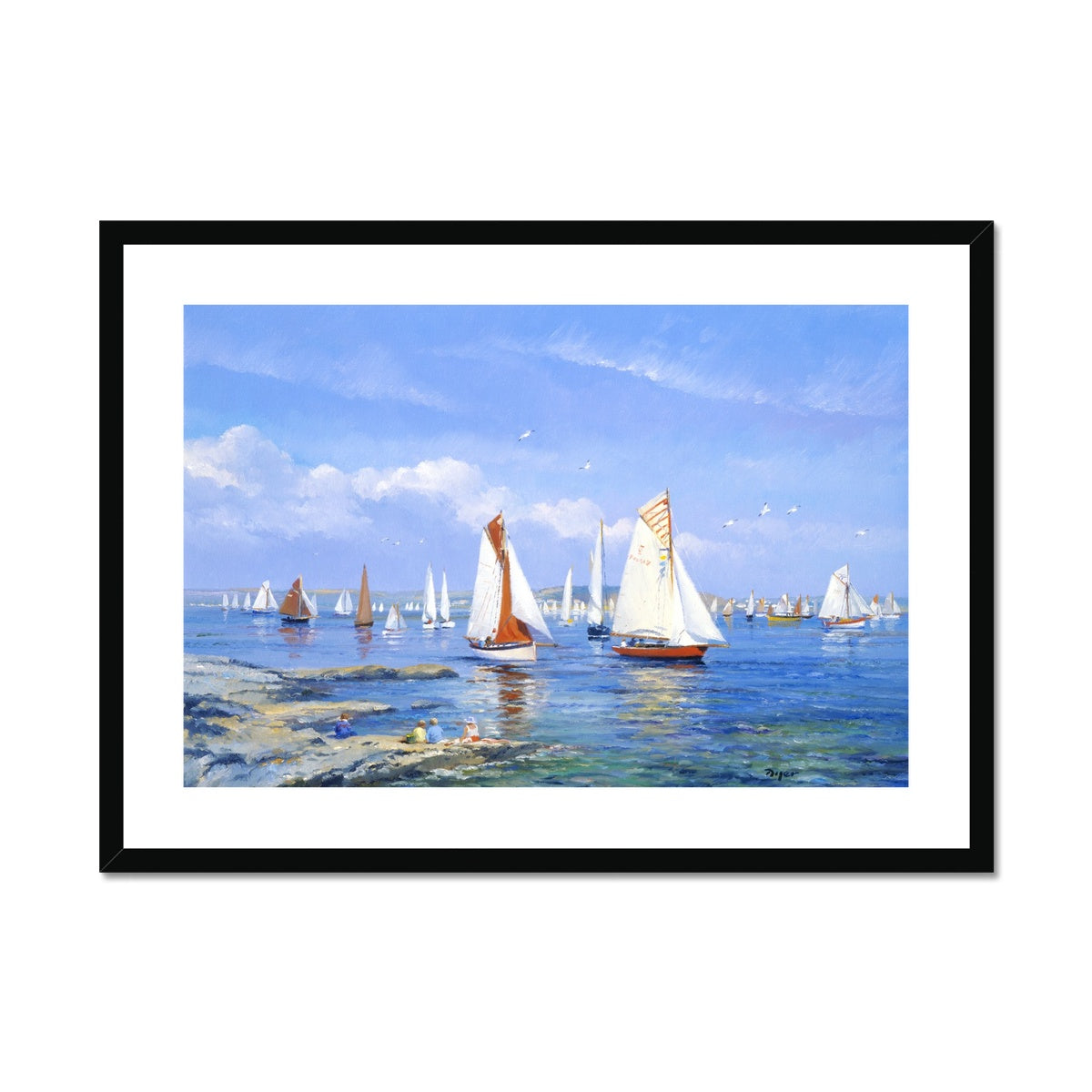 Ted Dyer Framed Open Edition Coastal Cornish Fine Art Print. 'Classics III'. Cornwall Art Gallery