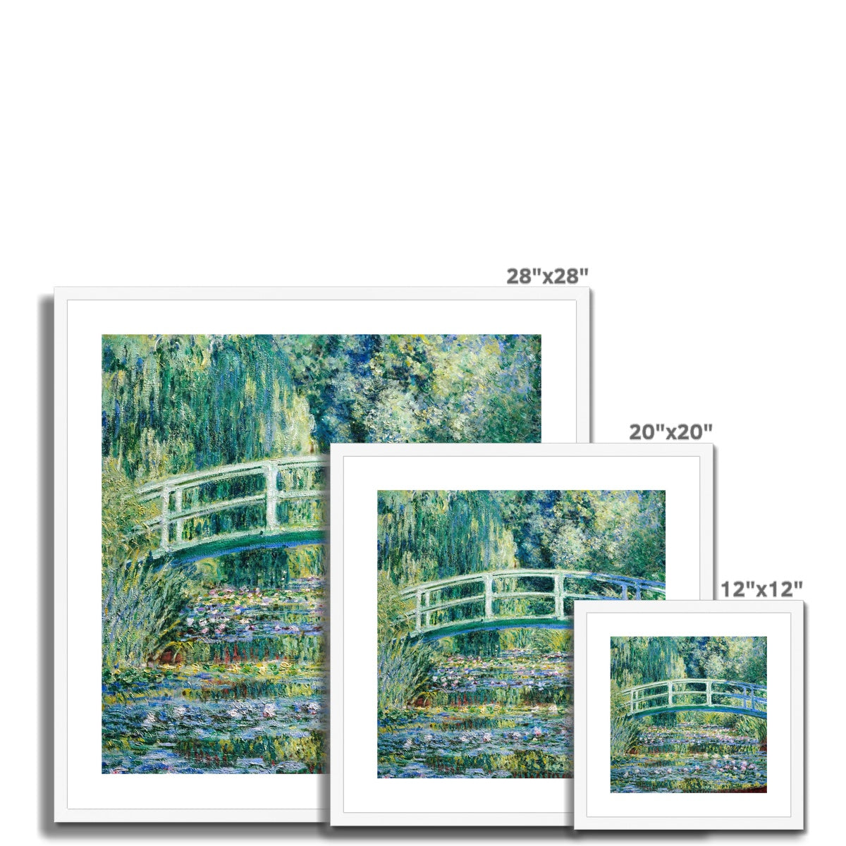 Claude Monet Framed Open Edition Art Print. &#39;Water Lilies and Japanese Bridge&#39;. Art Gallery Historic Art