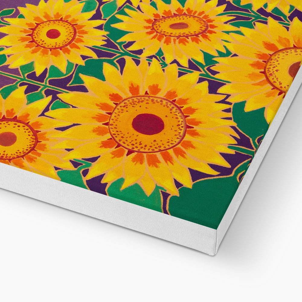 &#39;Sunny Sunflowers, Holywell Bay&#39;, Canvas Art Print by Joanne Short