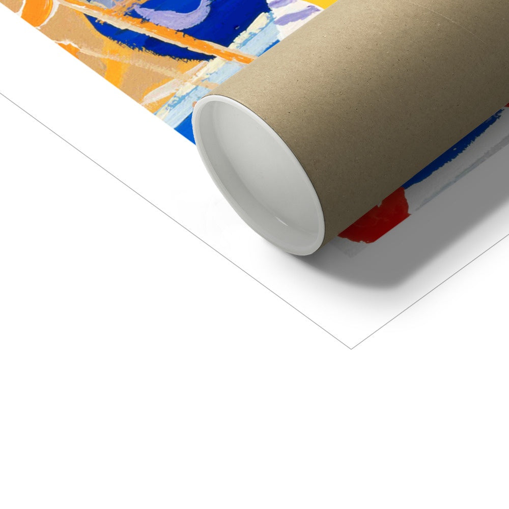 John Dyer Fine Art Print. Open Edition Cornish Art Print. 'Boats and ropes, St Ives'. Cornwall Art Gallery