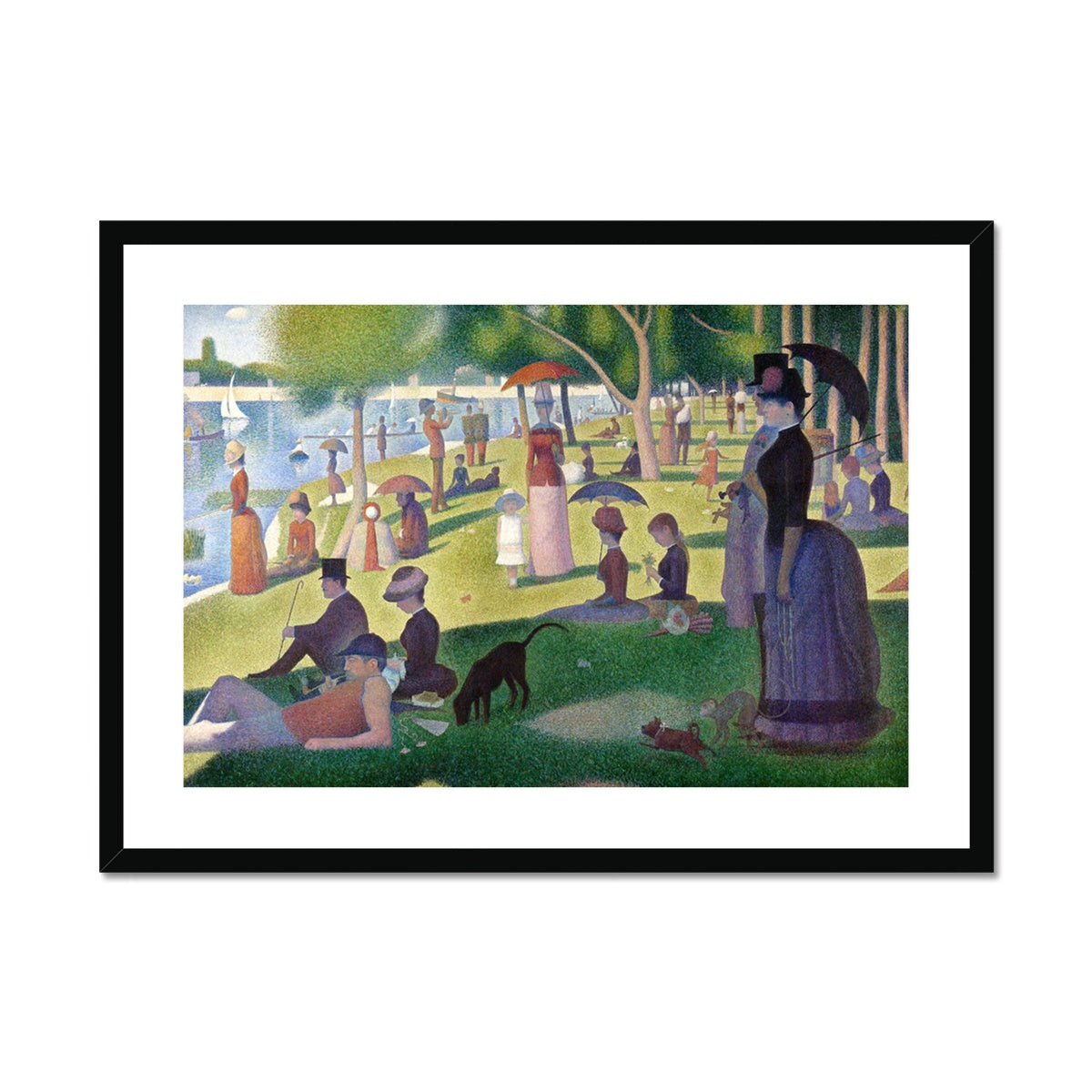 'A Sunday on La Grande Jatte', by Georges Seurat Framed Open Edition Fine Art Print. Historic Art