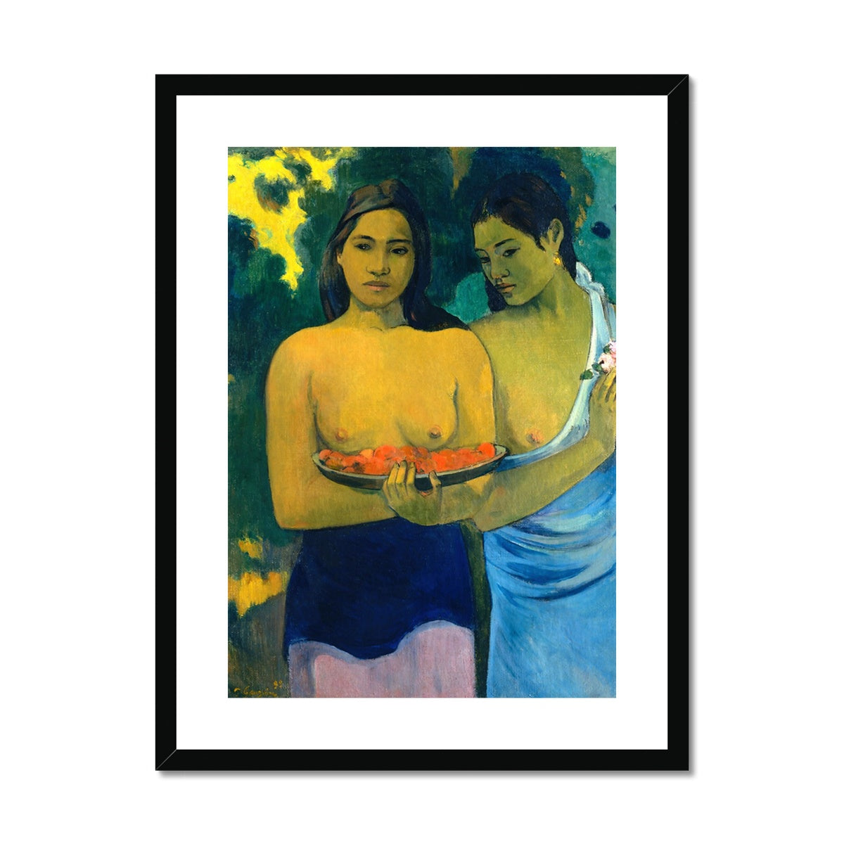Paul Gauguin Framed Open Edition Art Print. 'Two Tahitian Women'. Art Gallery Historic Art
