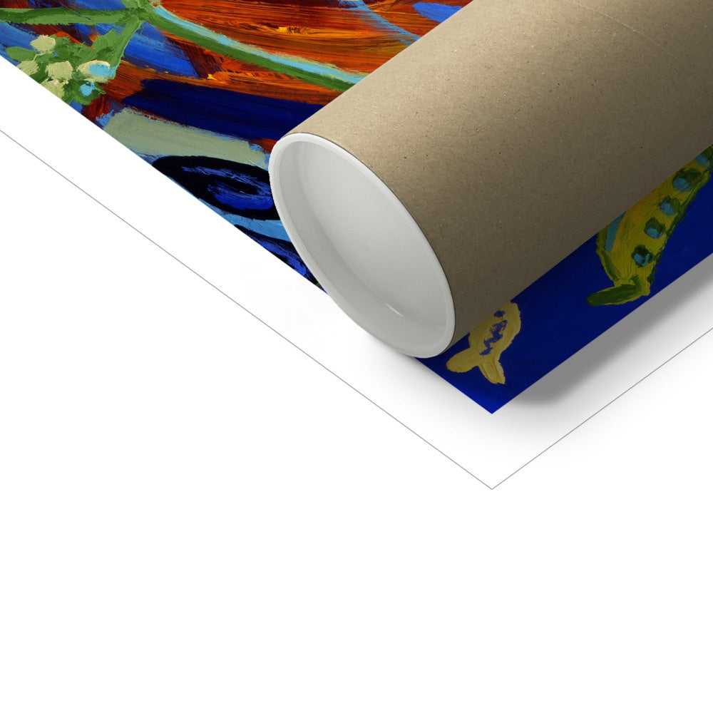 John Dyer Fine Art Print. Open Edition Cornish Art Print. 'Seafood Salad, Padstow'. Cornwall Art Gallery