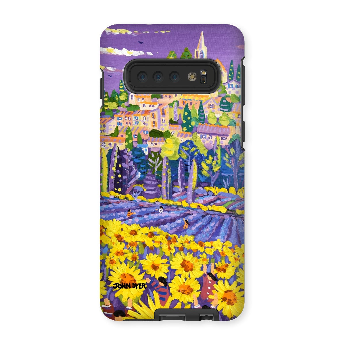Tough Art Phone Case. Lavender &amp; Sunflower Pickers, Provence, France. Artist John Dyer. Cornwall Art Gallery.