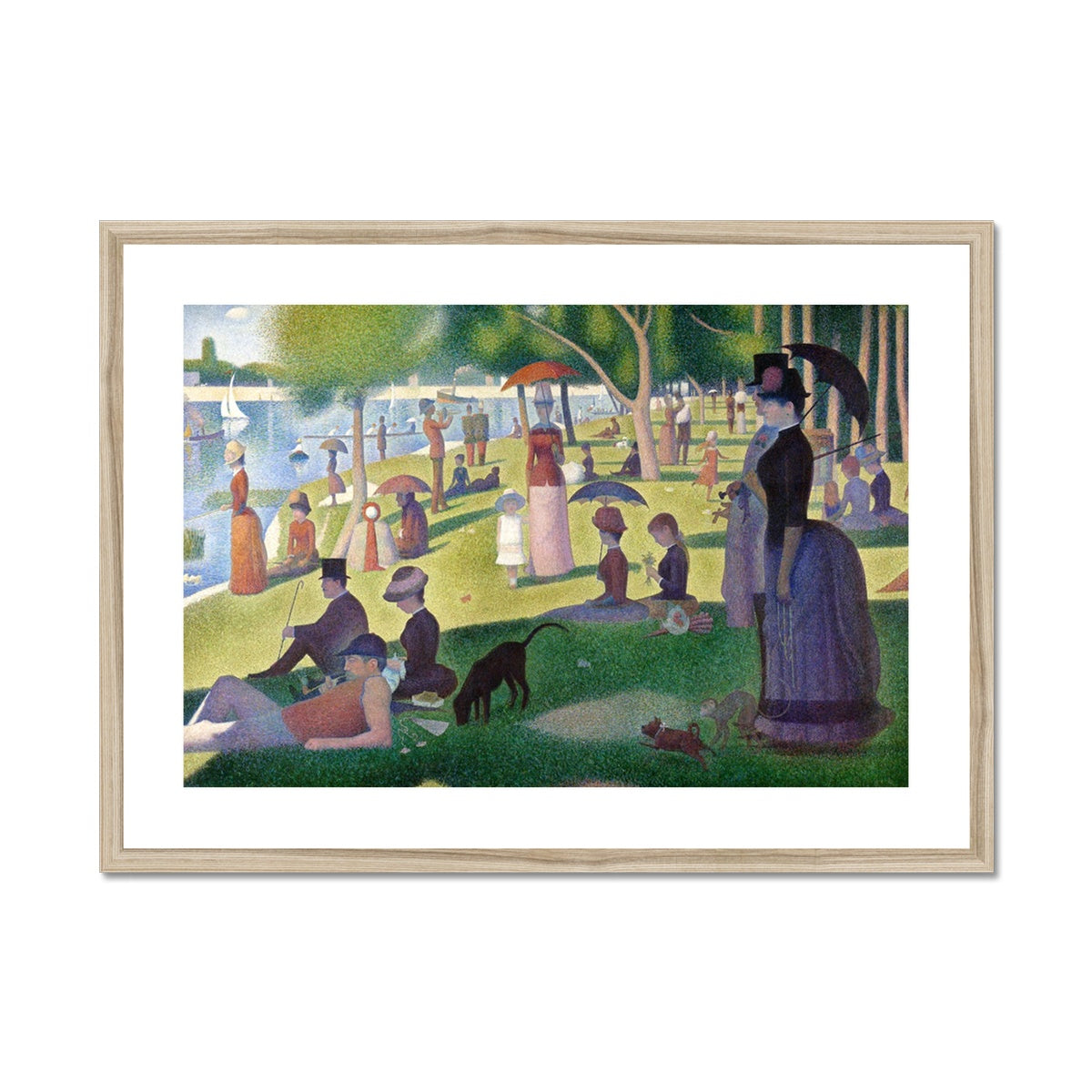 &#39;A Sunday on La Grande Jatte&#39;, by Georges Seurat Framed Open Edition Fine Art Print. Historic Art