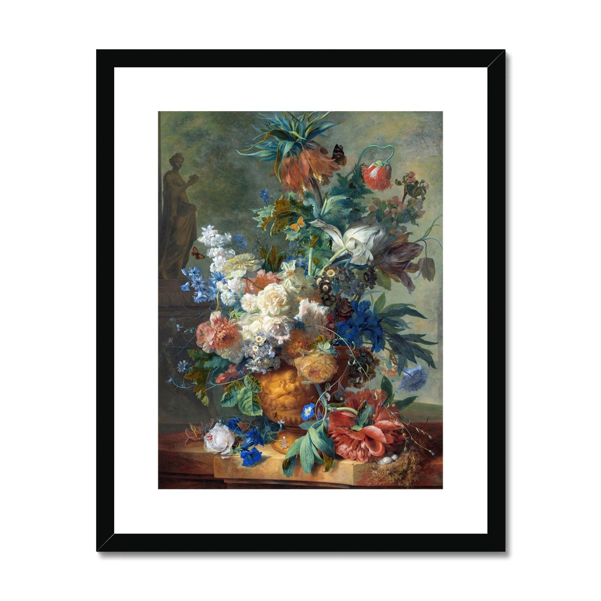 Jan van Huysum Framed Open Edition Art Print. 'Still Life with Flowers'. Art Gallery Historic Art