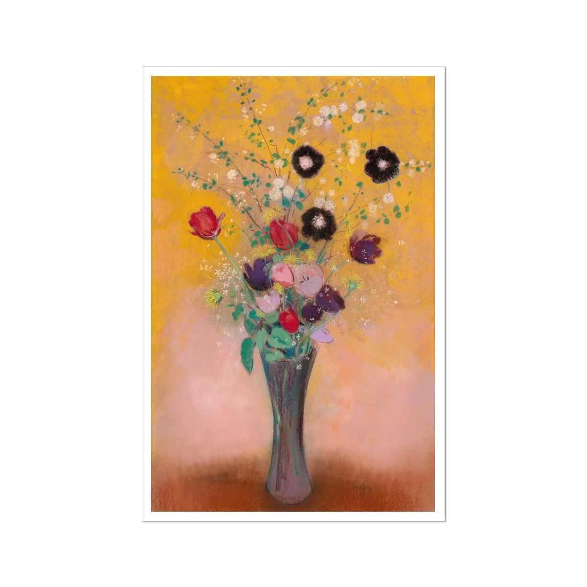 This is a museum-quality open edition art print by the famous artist Odilon Redon featuring the stunning painting and still life 'Vase of Flowers'.