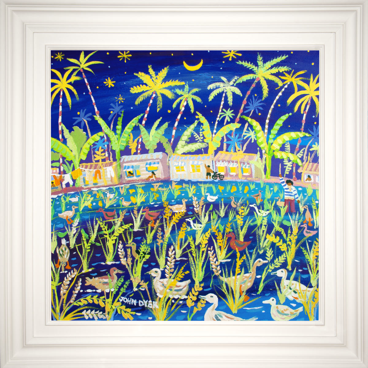 &#39;Paddy Paddling, the Philippines&#39;. 24x24 inches acrylic on canvas. Paintings of Philippines by John Dyer from our Online Art Gallery