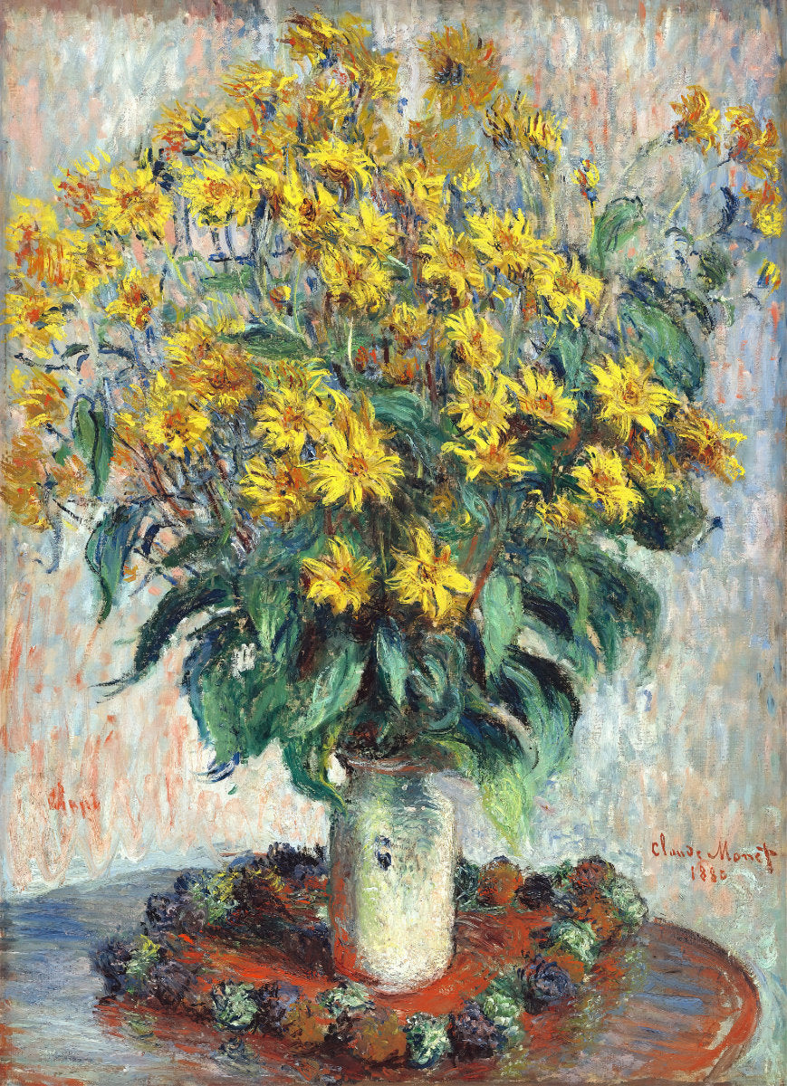 &#39;Jerusalem Artichoke Flowers&#39; Still Life by Claude Monet. Open Edition Fine Art Print. Historic Art