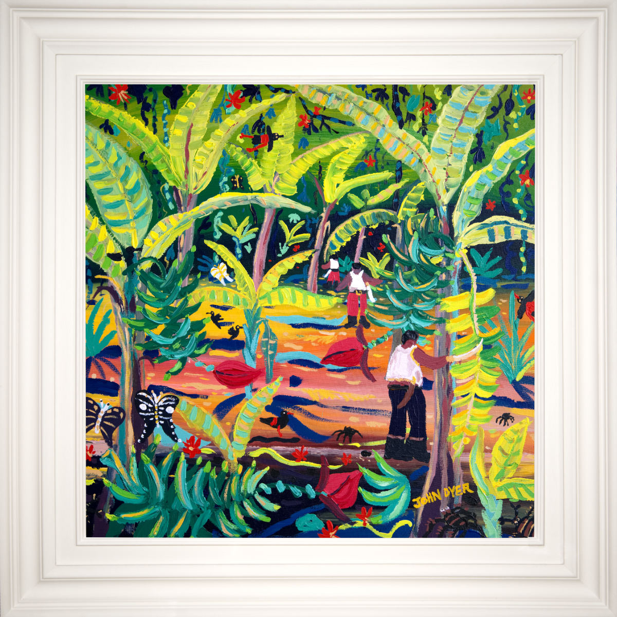 John Dyer Painting. 'Jungle Bananas, Costa Rica'. Caribbean Art Gallery.