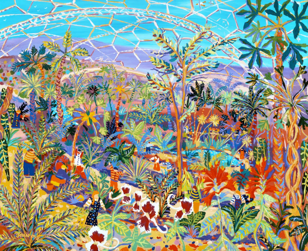 Eden Project Garden Official Print by Environmental Artist John Dyer. 'Roaming around the Rainforest'. Cornwall Art Gallery Print John Dyer