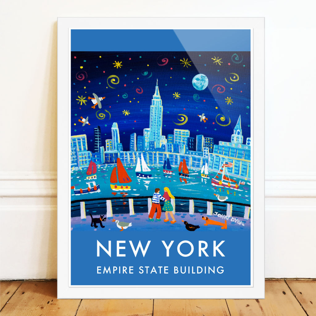 New York City Prints. Empire State Building. Art Posters of New York by John Dyer. Wall Art Gallery NY