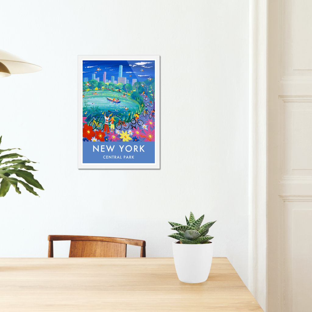 New York City Prints. Central Park Cycling. Art Posters of New York by John Dyer. Wall Art Gallery NY