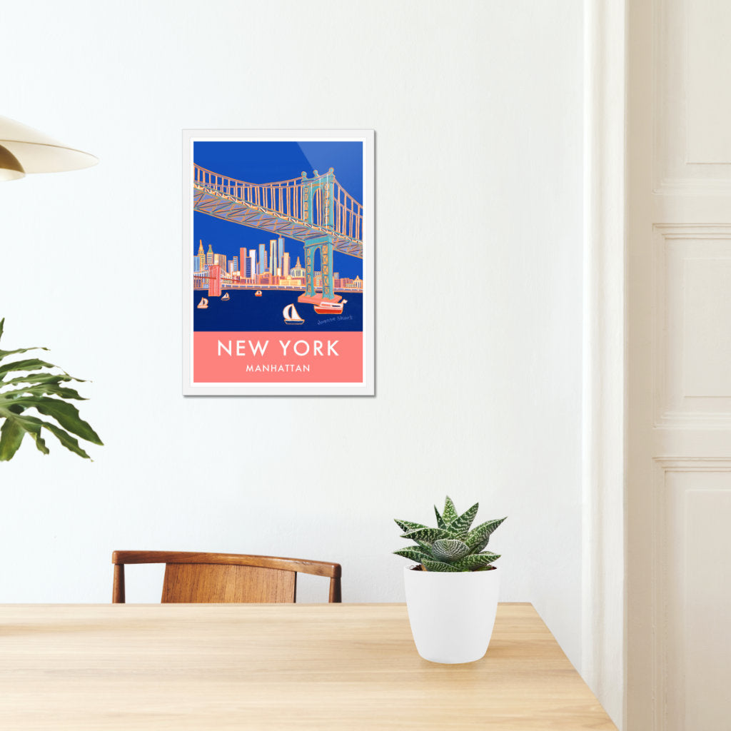 New York City Prints. Manhattan Bridge. Art Posters of New York by Joanne Short. Wall Art Gallery NY