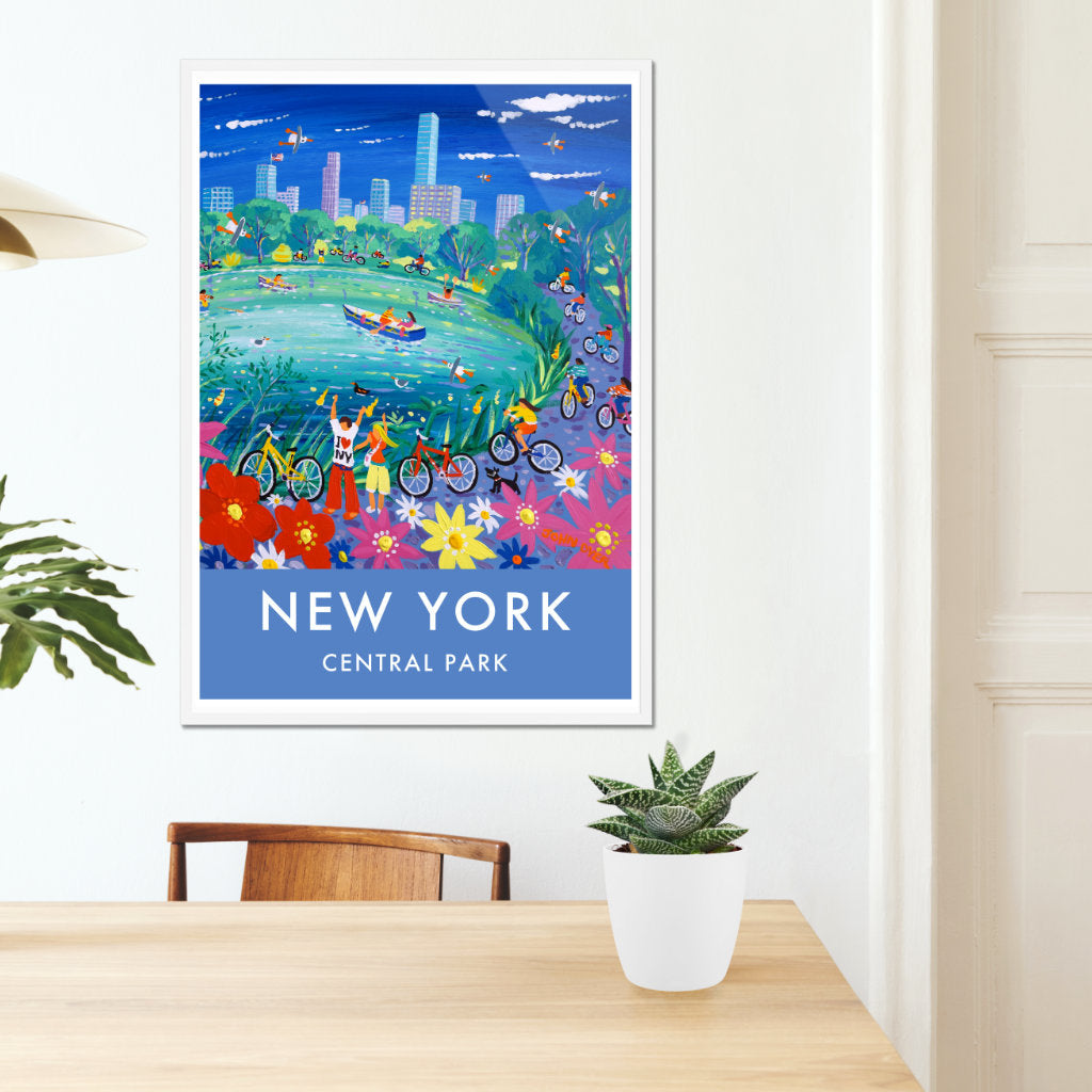 New York City Prints. Central Park Cycling. Art Posters of New York by John Dyer. Wall Art Gallery NY