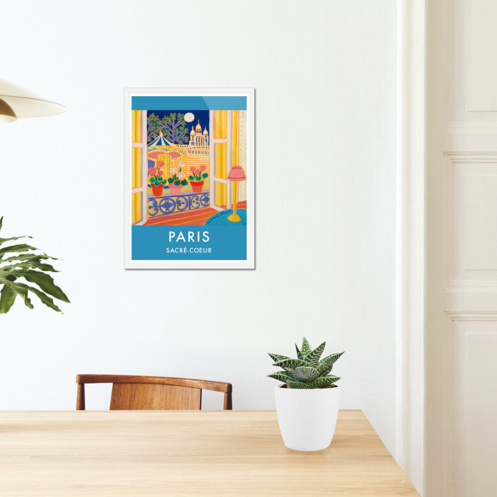 French Print of the Sacré-Coeur, Paris. Vintage Style Interior Poster Art Print by Joanne Short. France Wall Art