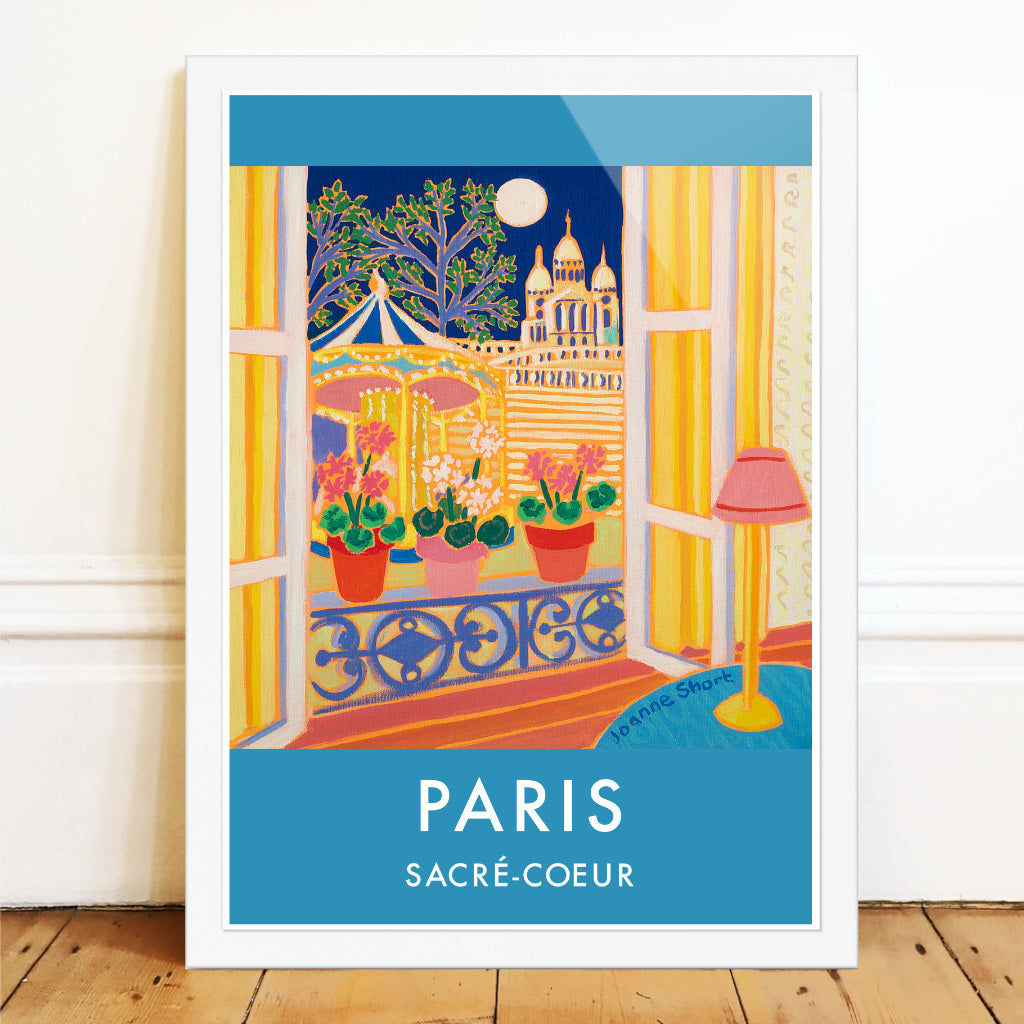 French Print of the Sacré-Coeur, Paris. Vintage Style Interior Poster Art Print by Joanne Short. France Wall Art
