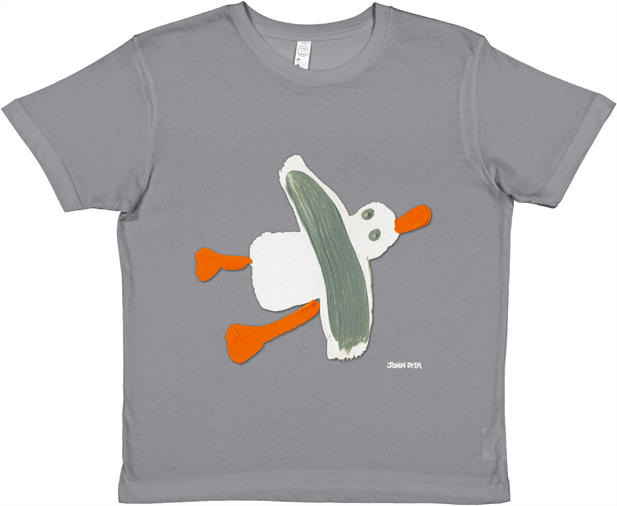 John Dyer Premium Kids Crewneck Unisex Art T-Shirt. Cornish Seagull