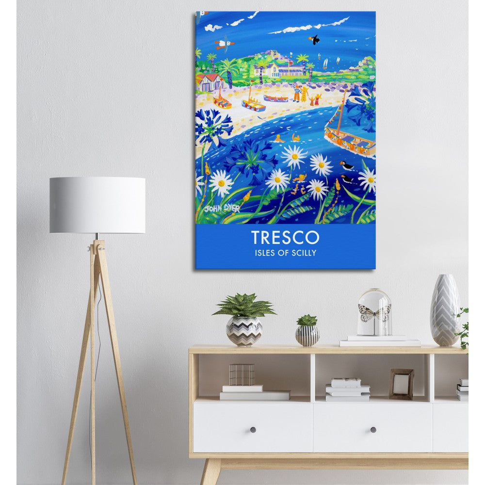 Canvas Art Print by Cornish Artist John Dyer of Tresco, Isles of Scilly, Cornwall from our Cornwall Art Gallery
