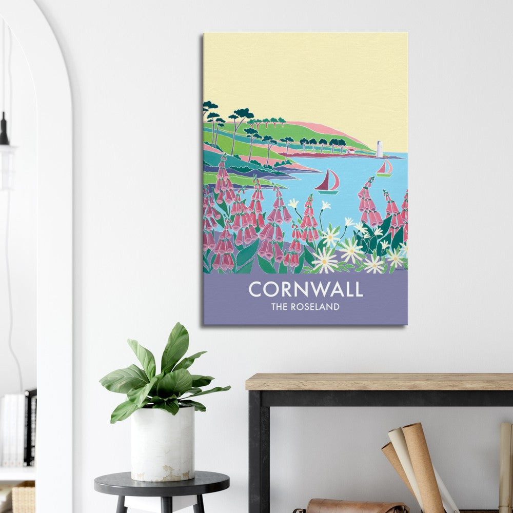 Canvas Art Print by Joanne Short of the Roseland Peninsula and St Anthony Lighthouse, Cornwall from our Cornwall Art Gallery