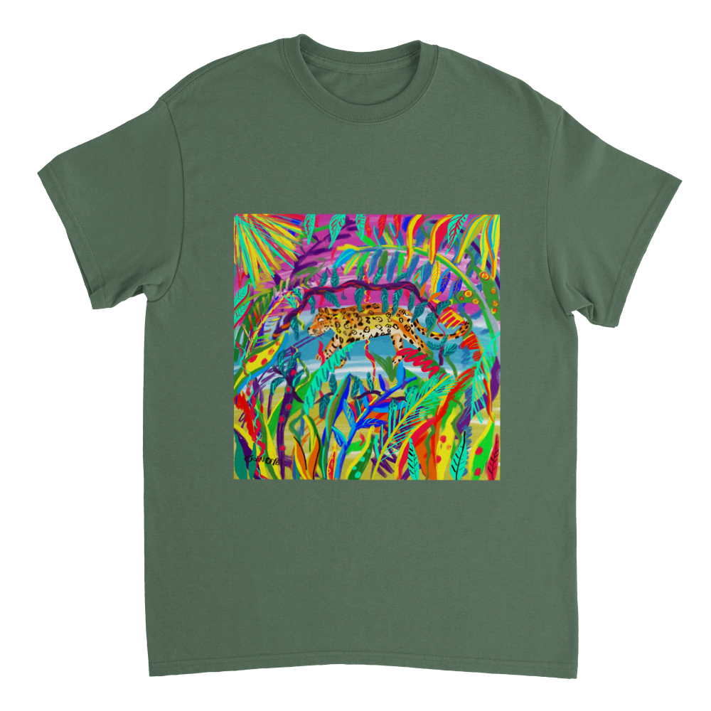 John Dyer Unisex Jungle Art T-Shirt. &#39;Amazon Rainforest Jaguar&#39;