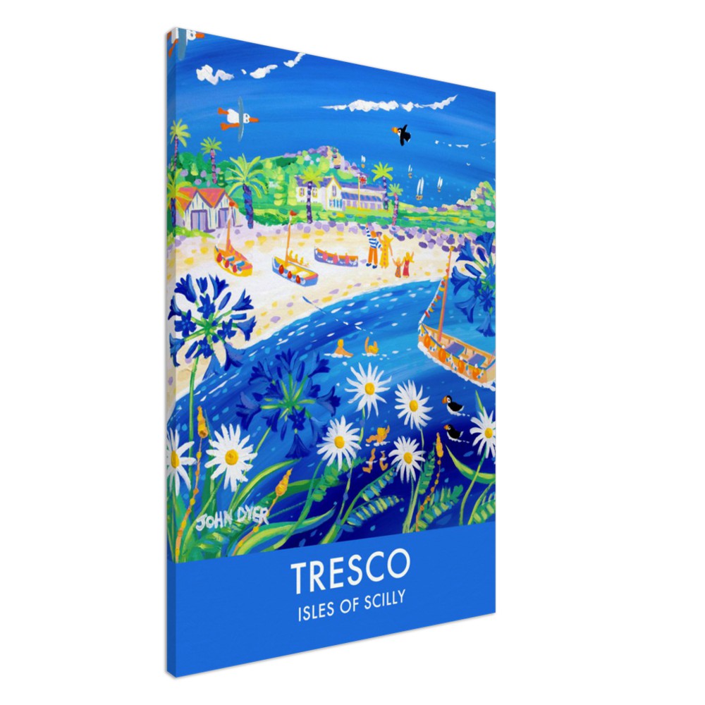 Canvas Art Print by Cornish Artist John Dyer of Tresco, Isles of Scilly, Cornwall from our Cornwall Art Gallery