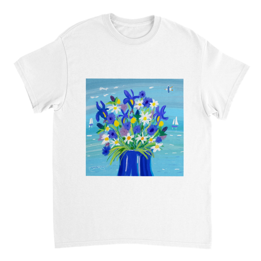 John Dyer Unisex Cornwall Art T-Shirt. 'Seaside Flowers. Cornwall Art Gallery
