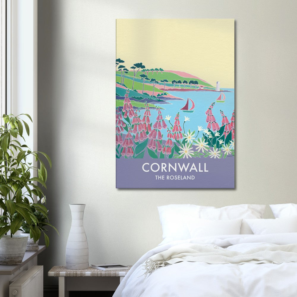 Canvas Art Print by Joanne Short of the Roseland Peninsula and St Anthony Lighthouse, Cornwall from our Cornwall Art Gallery