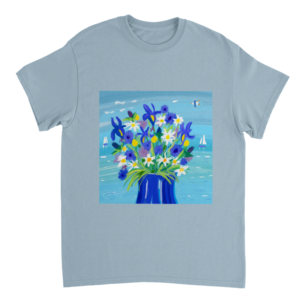 John Dyer Unisex Cornwall Art T-Shirt. 'Seaside Flowers. Cornwall Art Gallery